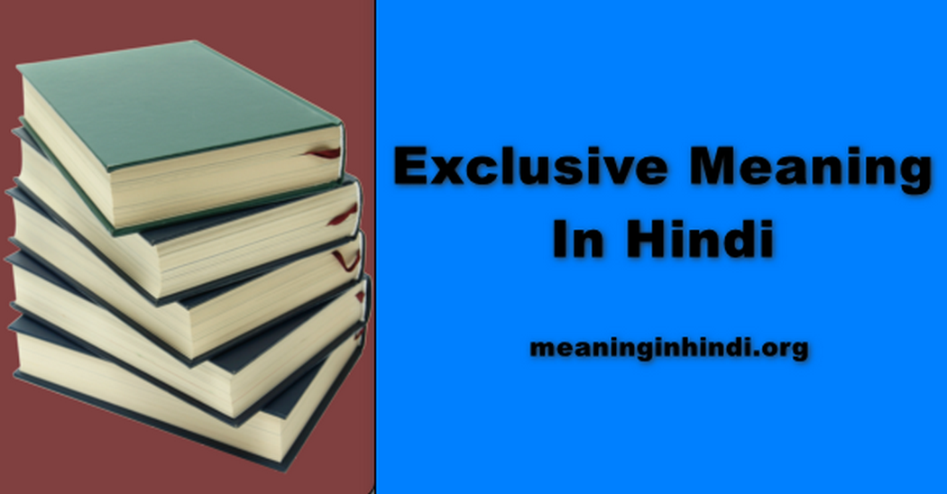 Exclusive Meaning In Hindi